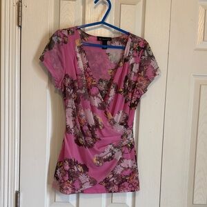 INC International Concepts Pink Floral Blouse